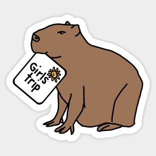 Cute Capybara Goes on a Girls Trip Sticker